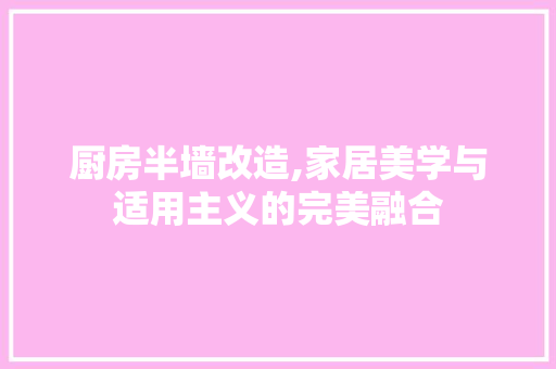 厨房半墙改造,家居美学与适用主义的完美融合 建筑设计