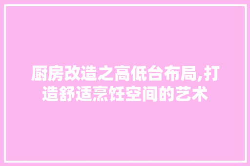厨房改造之高低台布局,打造舒适烹饪空间的艺术 景观设计