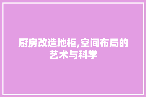厨房改造地柜,空间布局的艺术与科学 地面装修 厨房改造地柜,空间布局的艺术与科学 地面装修
