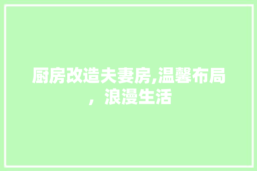 厨房改造夫妻房,温馨布局，浪漫生活 墙面装饰