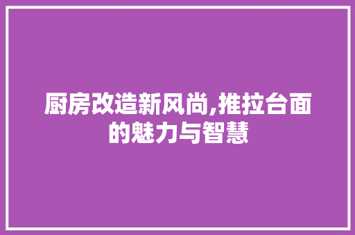 厨房改造新风尚,推拉台面的魅力与智慧 地面装修
