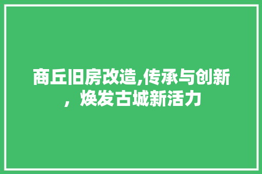商丘旧房改造,传承与创新,焕发古城新活力 门窗装修 商丘旧房改造,传承与创新,焕发古城新活力 门窗装修