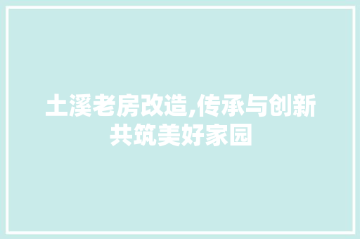 土溪老房改造,传承与创新共筑美好家园 墙面装饰