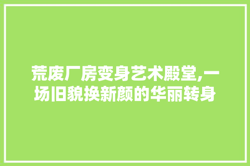 荒废厂房变身艺术殿堂,一场旧貌换新颜的华丽转身