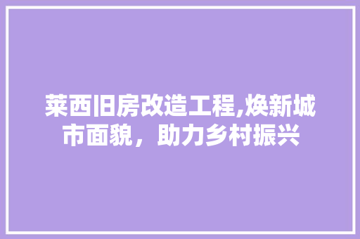 莱西旧房改造工程,焕新城市面貌,助力乡村振兴 墙面装饰 莱西旧房改造工程,焕新城市面貌,助力乡村振兴 墙面装饰