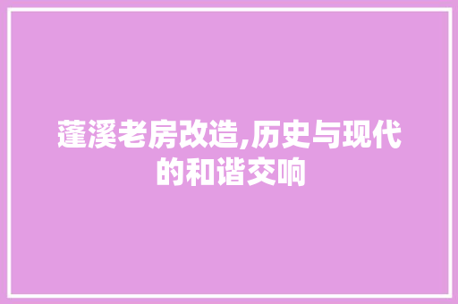 蓬溪老房改造,历史与现代的和谐交响 建筑设计