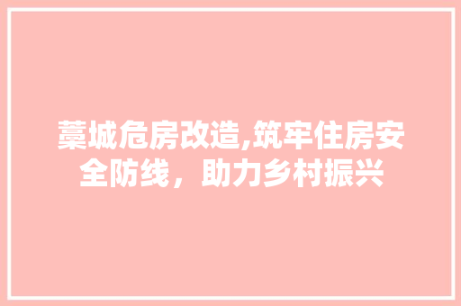藁城危房改造,筑牢住房安全防线，助力乡村振兴 门窗装修