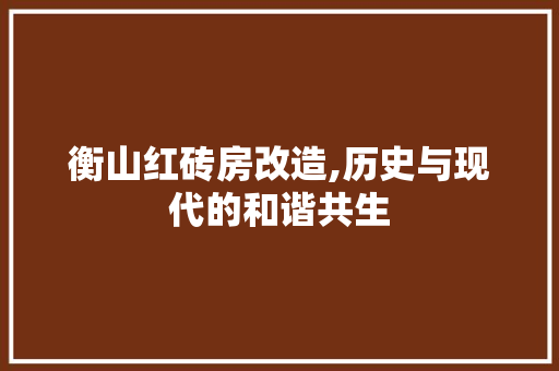 衡山红砖房改造,历史与现代的和谐共生 地面装修