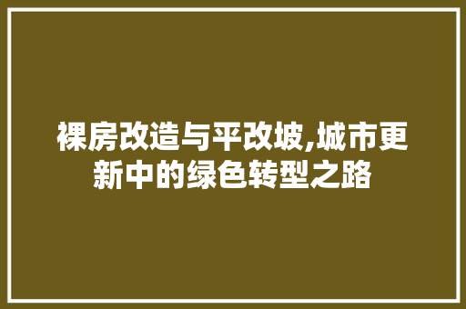 裸房改造与平改坡,城市更新中的绿色转型之路 门窗装修