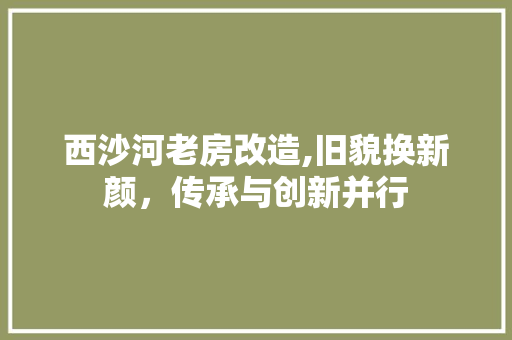 西沙河老房改造,旧貌换新颜，传承与创新并行 地面装修