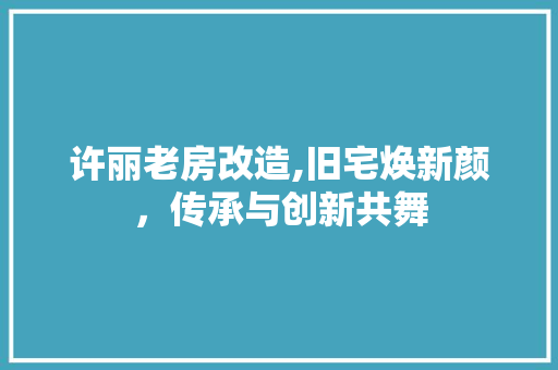 许丽老房改造,旧宅焕新颜，传承与创新共舞 隔断设计