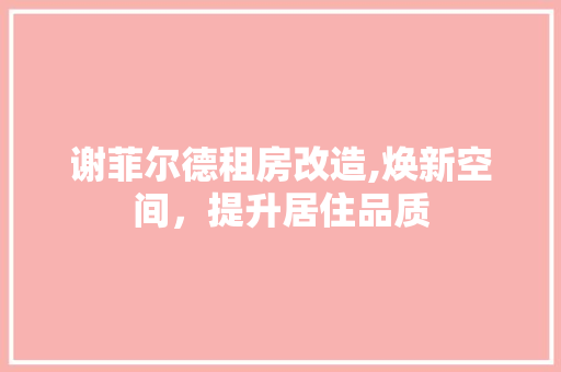 谢菲尔德租房改造,焕新空间，提升居住品质