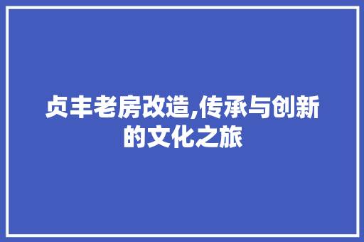 贞丰老房改造,传承与创新的文化之旅 门窗装修