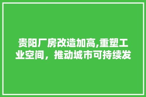 贵阳厂房改造加高,重塑工业空间，推动城市可持续发展
