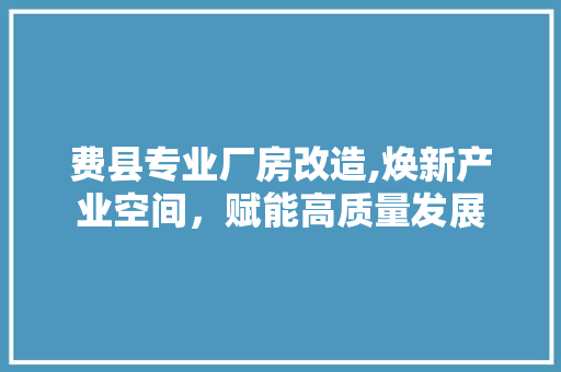 费县专业厂房改造,焕新产业空间，赋能高质量发展 地面装修