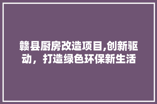赣县厨房改造项目,创新驱动，打造绿色环保新生活