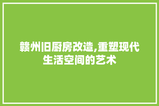 赣州旧厨房改造,重塑现代生活空间的艺术