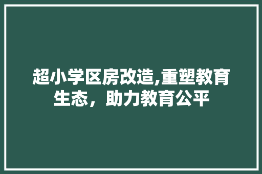 超小学区房改造,重塑教育生态，助力教育公平 装修材料