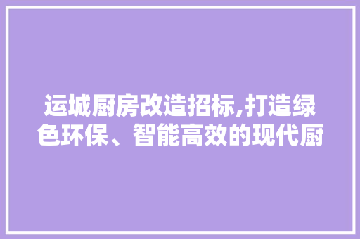 运城厨房改造招标,打造绿色环保、智能高效的现代厨房新标杆 墙面装饰