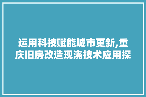 运用科技赋能城市更新,重庆旧房改造现浇技术应用探析 建筑设计