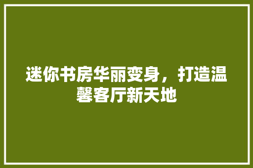 迷你书房华丽变身，打造温馨客厅新天地