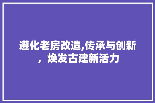 遵化老房改造,传承与创新，焕发古建新活力