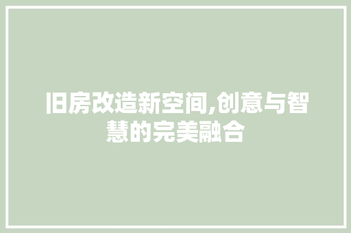 旧房改造新空间,创意与智慧的完美融合 门窗装修