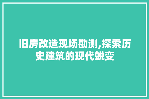 旧房改造现场勘测,探索历史建筑的现代蜕变