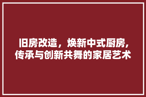 旧房改造,焕新中式厨房,传承与创新共舞的家居艺术 隔断设计 旧房改造,焕新中式厨房,传承与创新共舞的家居艺术 隔断设计