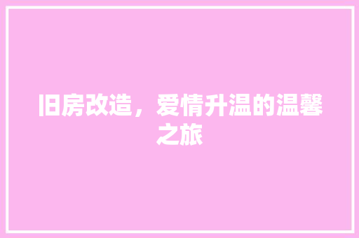 旧房改造，爱情升温的温馨之旅 门窗装修