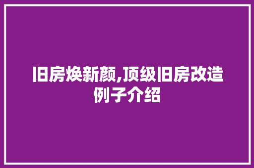 旧房焕新颜,顶级旧房改造例子介绍 装修材料