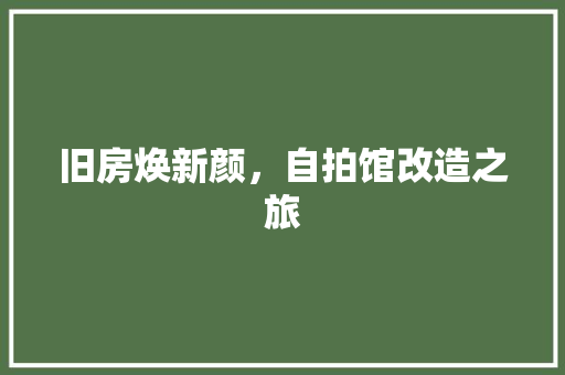 旧房焕新颜,自拍馆改造之旅 景观设计 旧房焕新颜,自拍馆改造之旅 景观设计