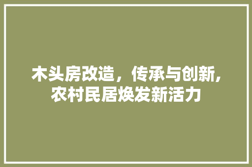 木头房改造，传承与创新,农村民居焕发新活力 门窗装修