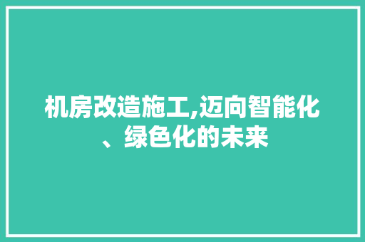 机房改造施工,迈向智能化、绿色化的未来 装修材料