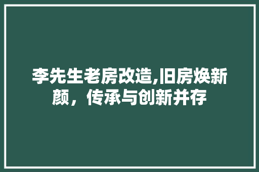 李先生老房改造,旧房焕新颜，传承与创新并存 墙面装饰