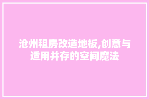 沧州租房改造地板,创意与适用并存的空间魔法