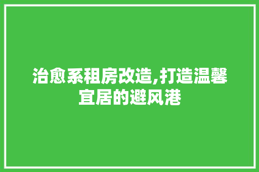 治愈系租房改造,打造温馨宜居的避风港 装修材料
