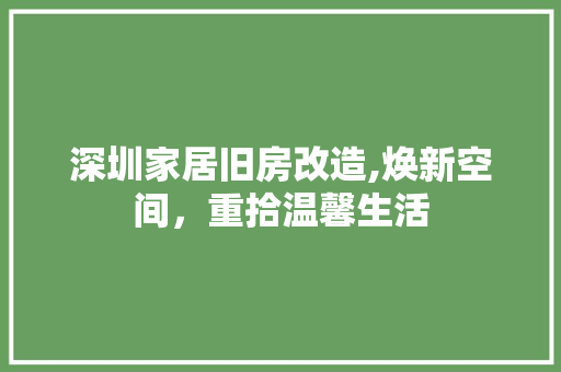 深圳家居旧房改造,焕新空间，重拾温馨生活 地面装修