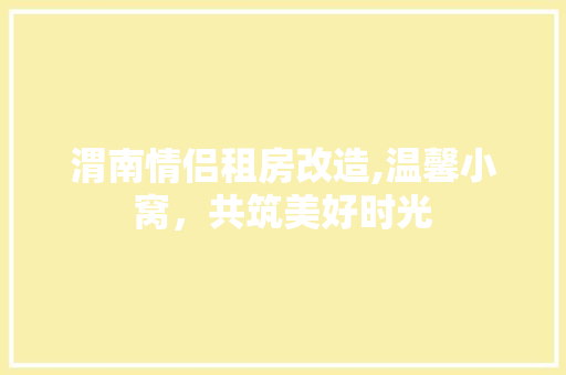 渭南情侣租房改造,温馨小窝，共筑美好时光