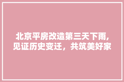 北京平房改造第三天下雨,见证历史变迁，共筑美好家园