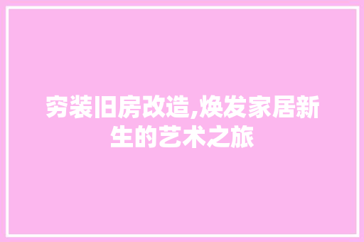 穷装旧房改造,焕发家居新生的艺术之旅 地面装修