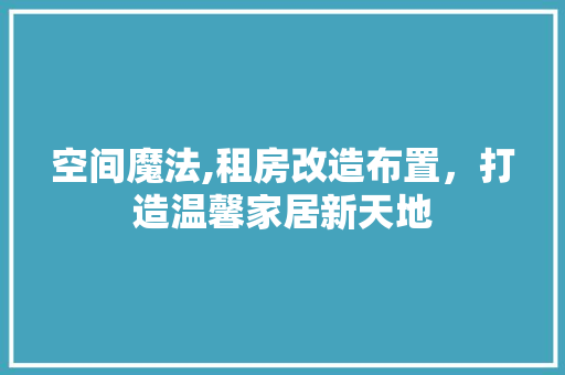 空间魔法,租房改造布置，打造温馨家居新天地 装修材料