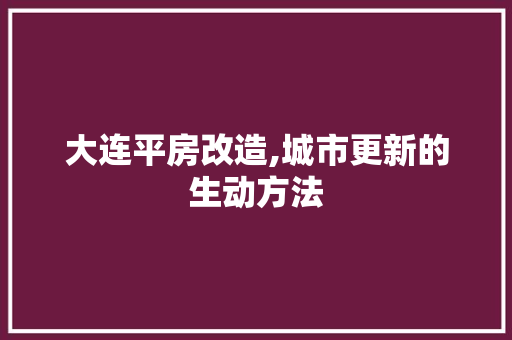 大连平房改造,城市更新的生动方法 隔断设计
