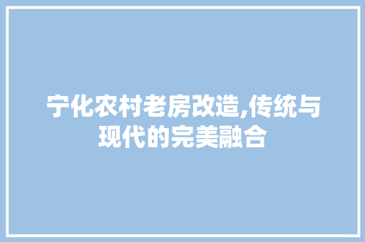 宁化农村老房改造,传统与现代的完美融合 墙面装饰
