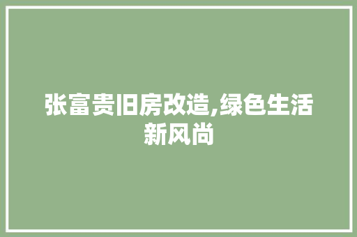张富贵旧房改造,绿色生活新风尚 隔断设计