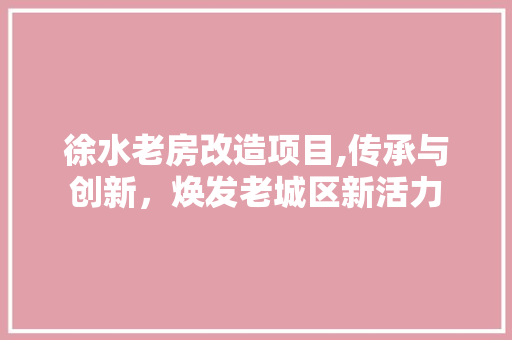 徐水老房改造项目,传承与创新，焕发老城区新活力 庭院装修