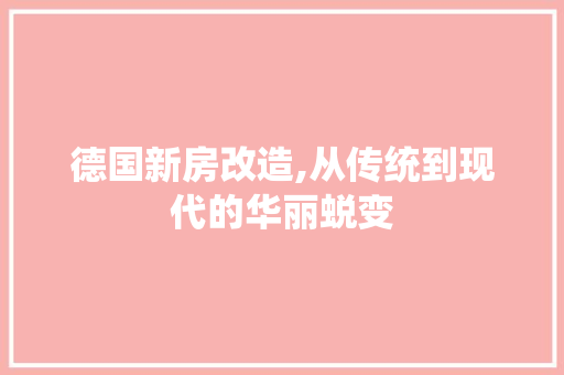德国新房改造,从传统到现代的华丽蜕变 地面装修