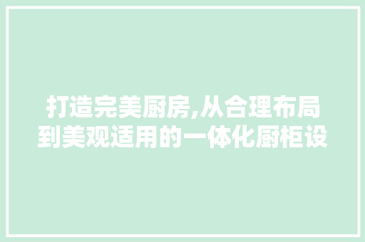 打造完美厨房,从合理布局到美观适用的一体化厨柜设计