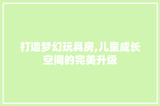 打造梦幻玩具房,儿童成长空间的完美升级