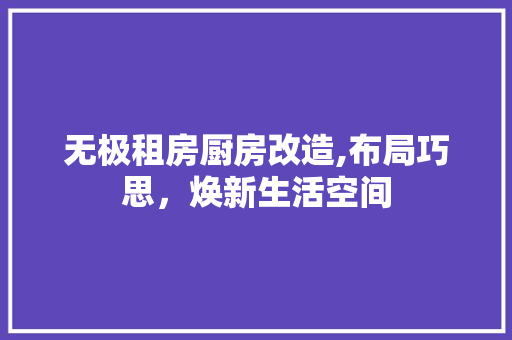 无极租房厨房改造,布局巧思,焕新生活空间 装修材料 无极租房厨房改造,布局巧思,焕新生活空间 装修材料